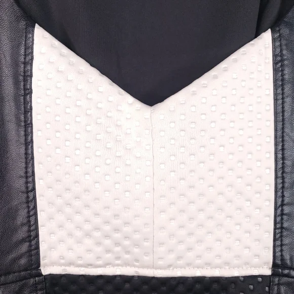 RACHEL Rachel Roy Textured A Line Skater Faux Leather Trim Scuba Dress - Picture 10 of 16